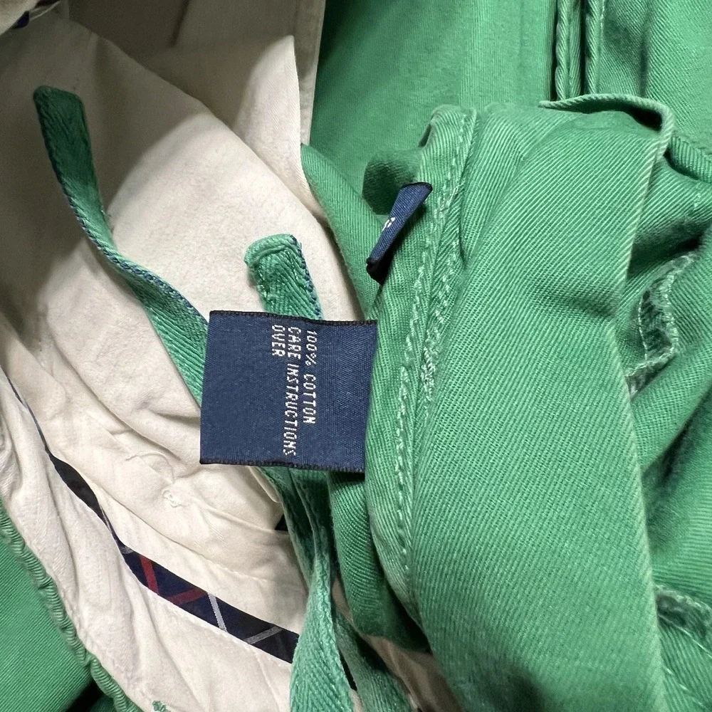Polo Ralph Lauren Men's Boat Shorts Green Sailboats Size 35 100% Cotton